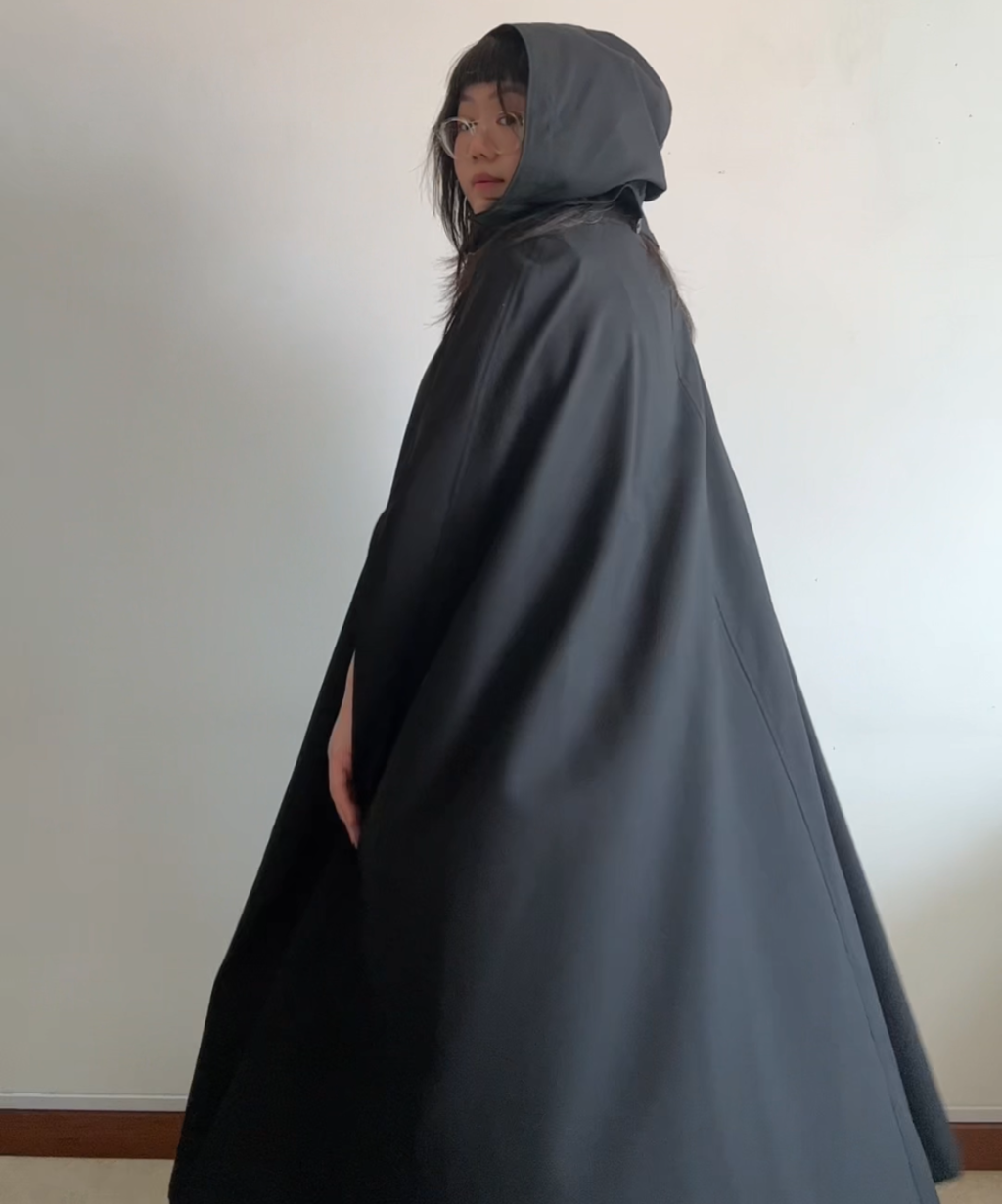 Ground Y light hooded poncho cape
