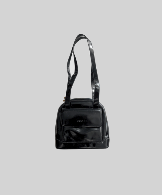 Gucci 90s Long Handle Patent Leather Shoulder Bag