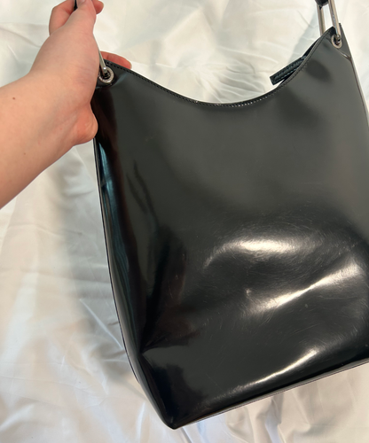 Gucci 90s Bamboo Handle Patent Leather Bag