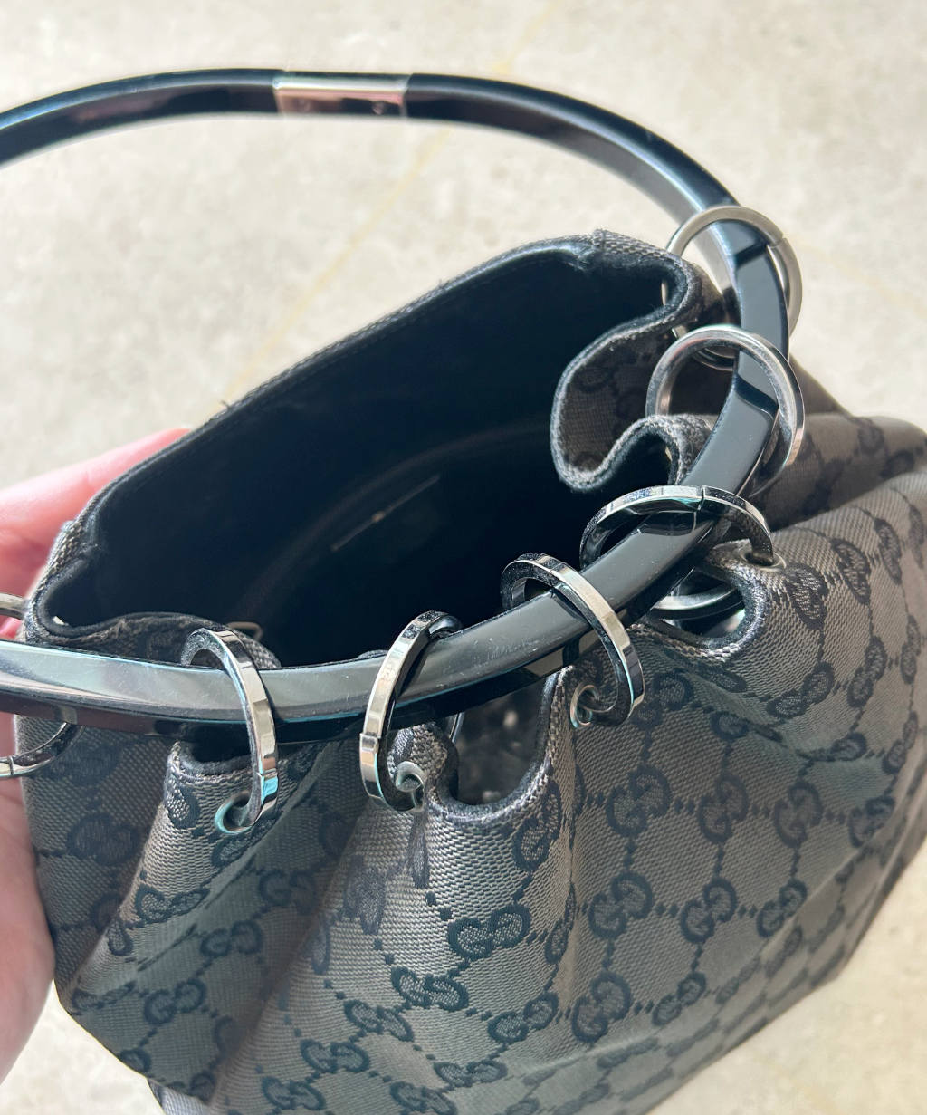 Gucci '99 (Tom Ford era) Curtain Monogram Shoulder Bag