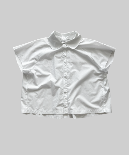 Harlan + Holden Peterpan Collar Distressed Sleeve Snap Button Shirt