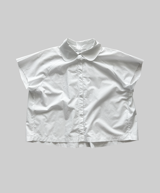 Harlan + Holden Peterpan Collar Distressed Sleeve Snap Button Shirt