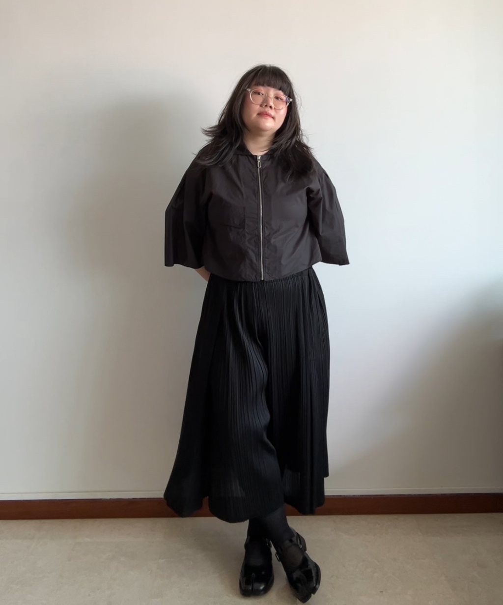 Harlan + Holden Cropped Wide Sleeve Zip Shirt
