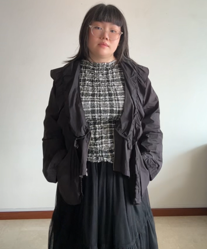 Hebbeding Ruffle Collar Light Jacket