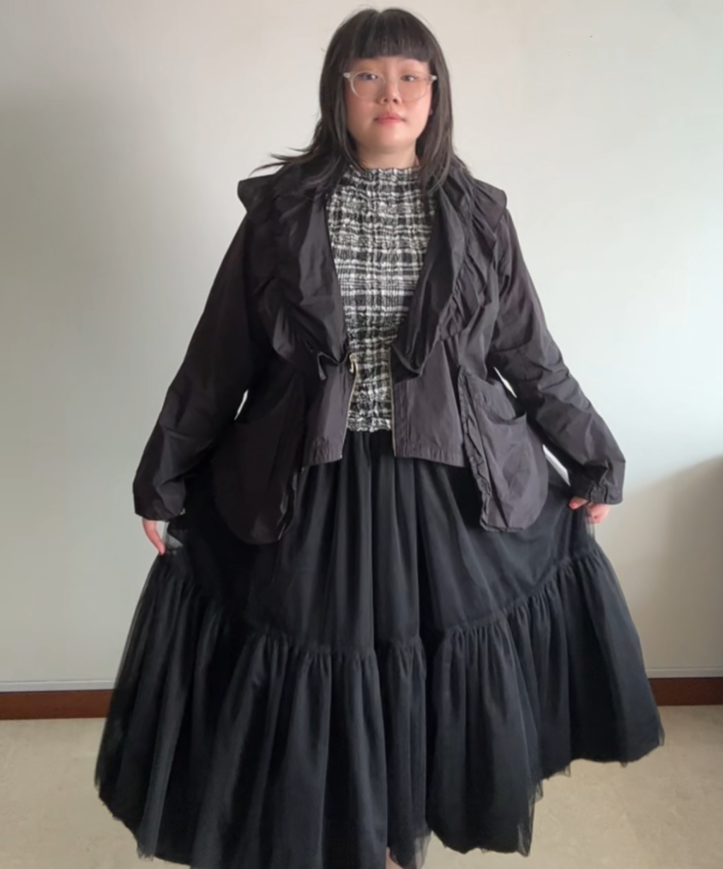 Hebbeding Ruffle Collar Light Jacket