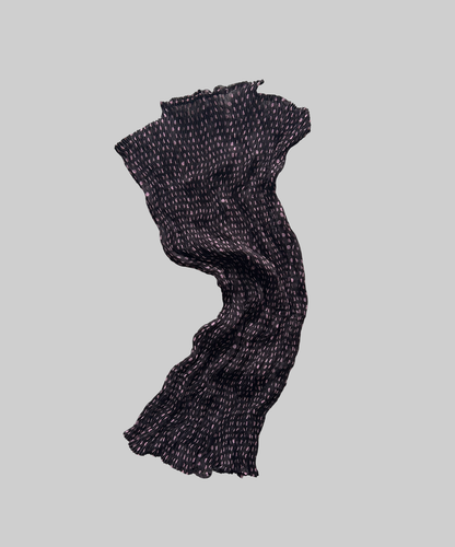 Issey Miyake Fete brown/pink polka dot sheer chiffon french sleeve blouse