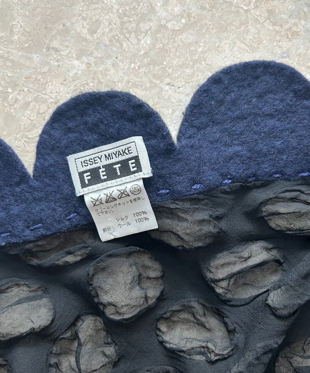 Issey Miyake Fete Midnight Dot Sheer Scarf