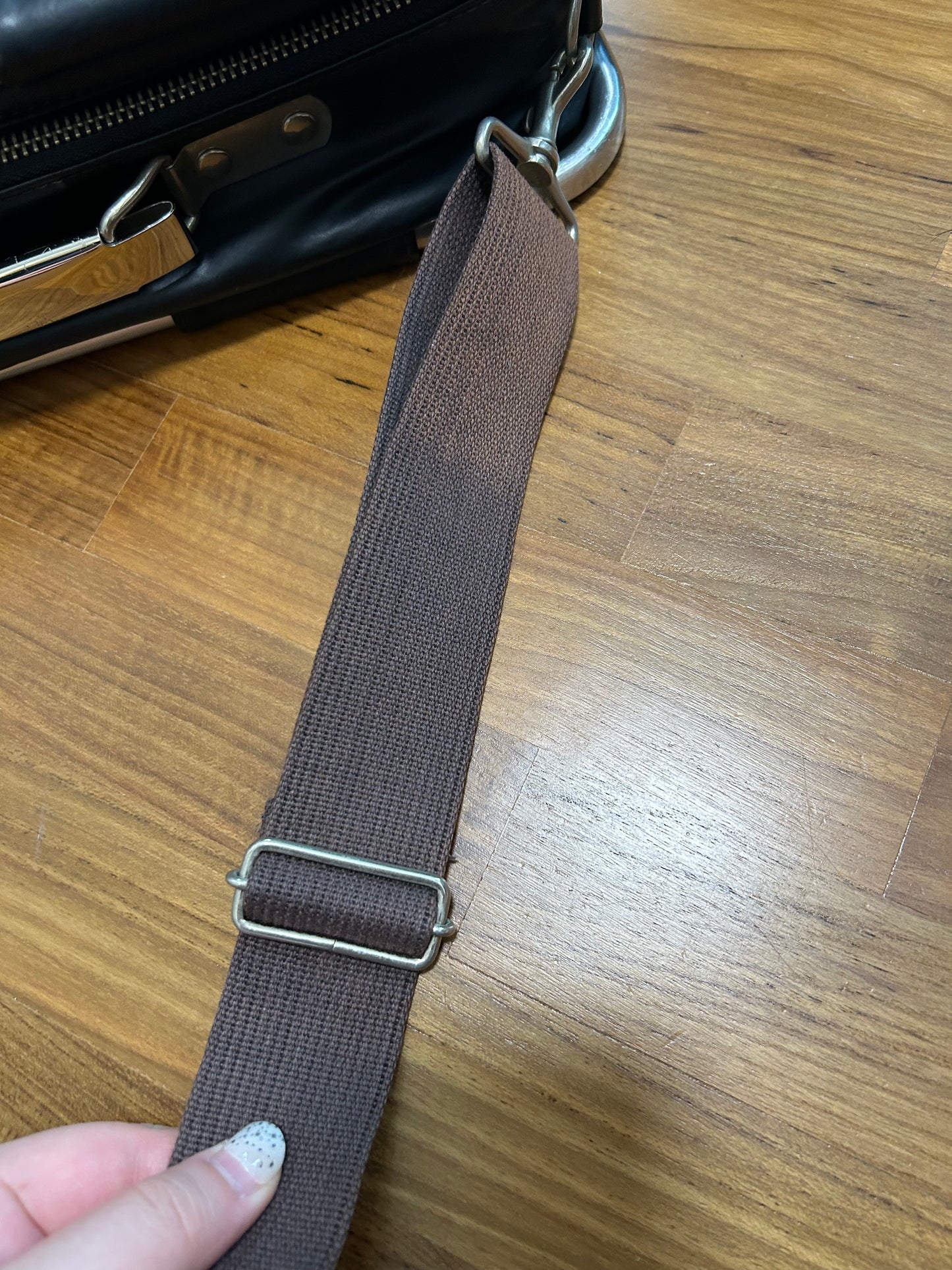 Vintage Jean Paul Gaultier pipe frame 2-way leather bag (L)