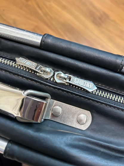 Vintage Jean Paul Gaultier pipe frame 2-way leather bag (L)