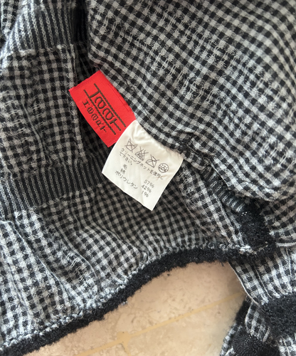 Issey Miyake HAAT Asymmetrical Checkered Shirred Cardigan