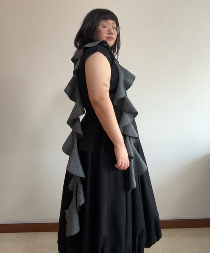 Issey Miyake HAAT frill knit scarf