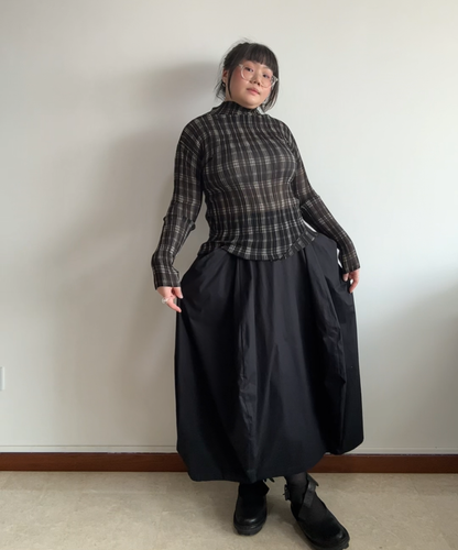 Issey Miyake 1996 Plaid Pleated Top