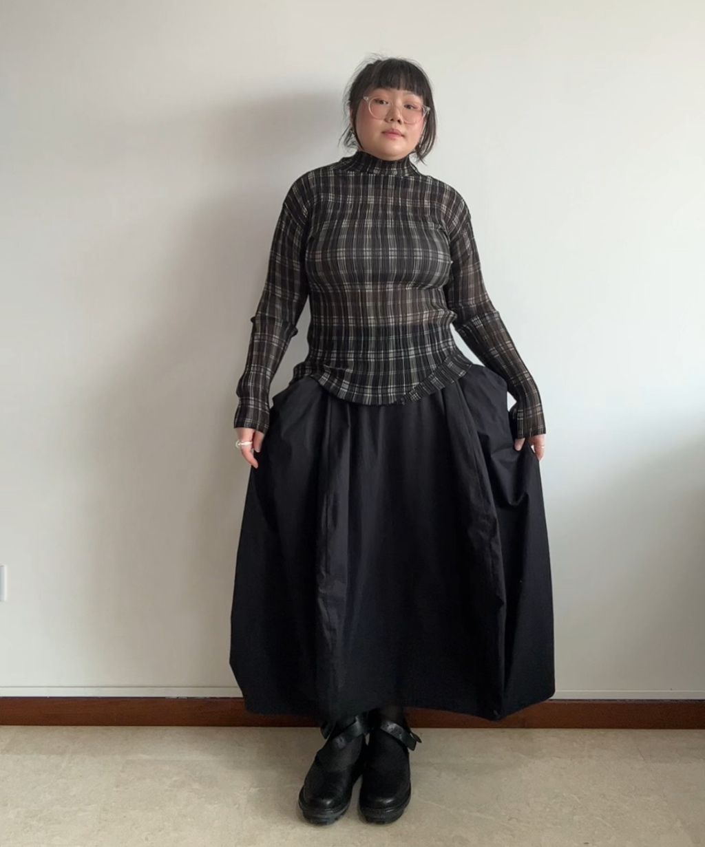 Issey Miyake 1996 Plaid Pleated Top