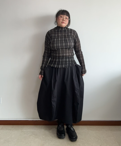 Issey Miyake 1996 Plaid Pleated Top
