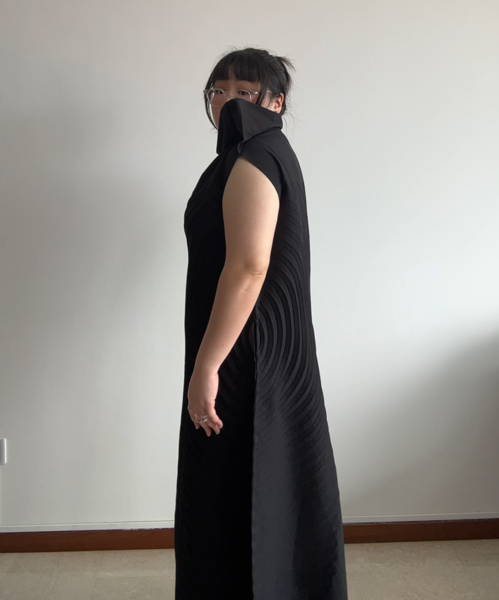 Issey Miyake SS25 Cotton Curve Pleated Dress