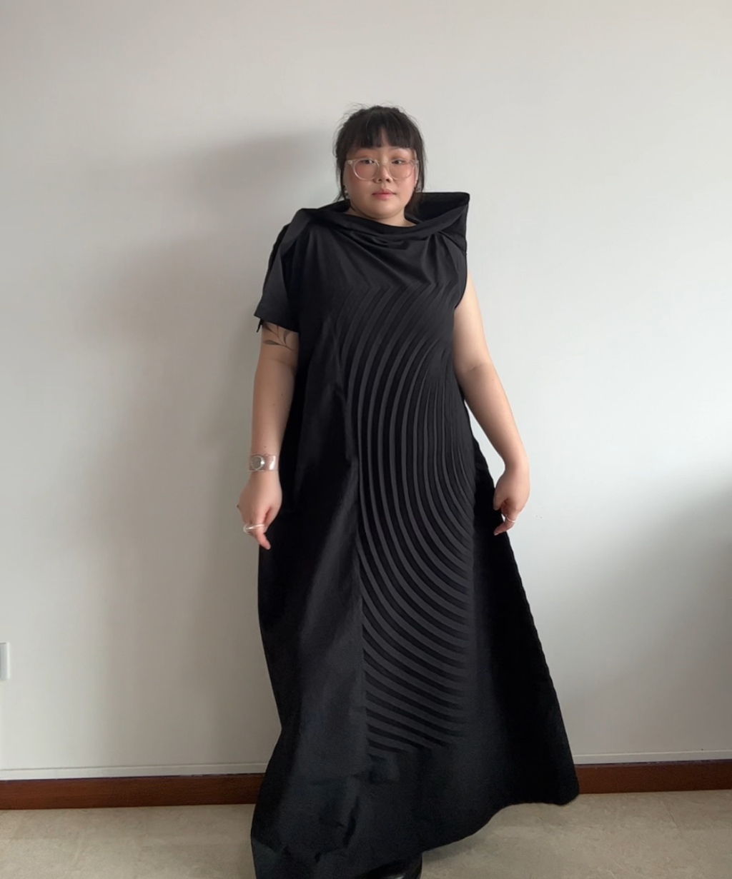 Issey Miyake SS25 Cotton Curve Pleated Dress
