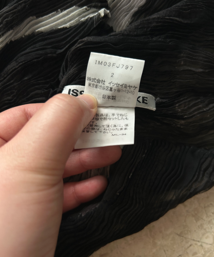 Issey Miyake Chiffon Twist Pleats Milky Way Print Top