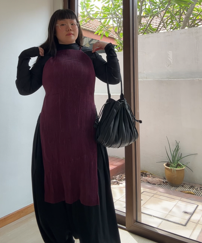 Lupo Pleated Accordion Leather Shoulder Bag