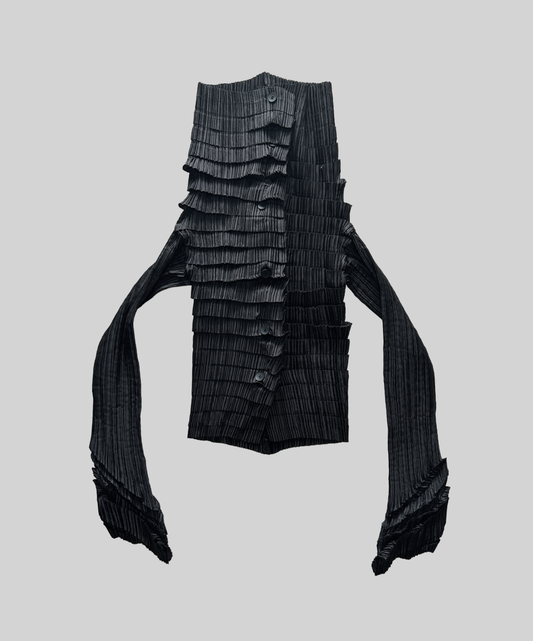 Issey Miyake White Label Sculpted Pleats Cardigan