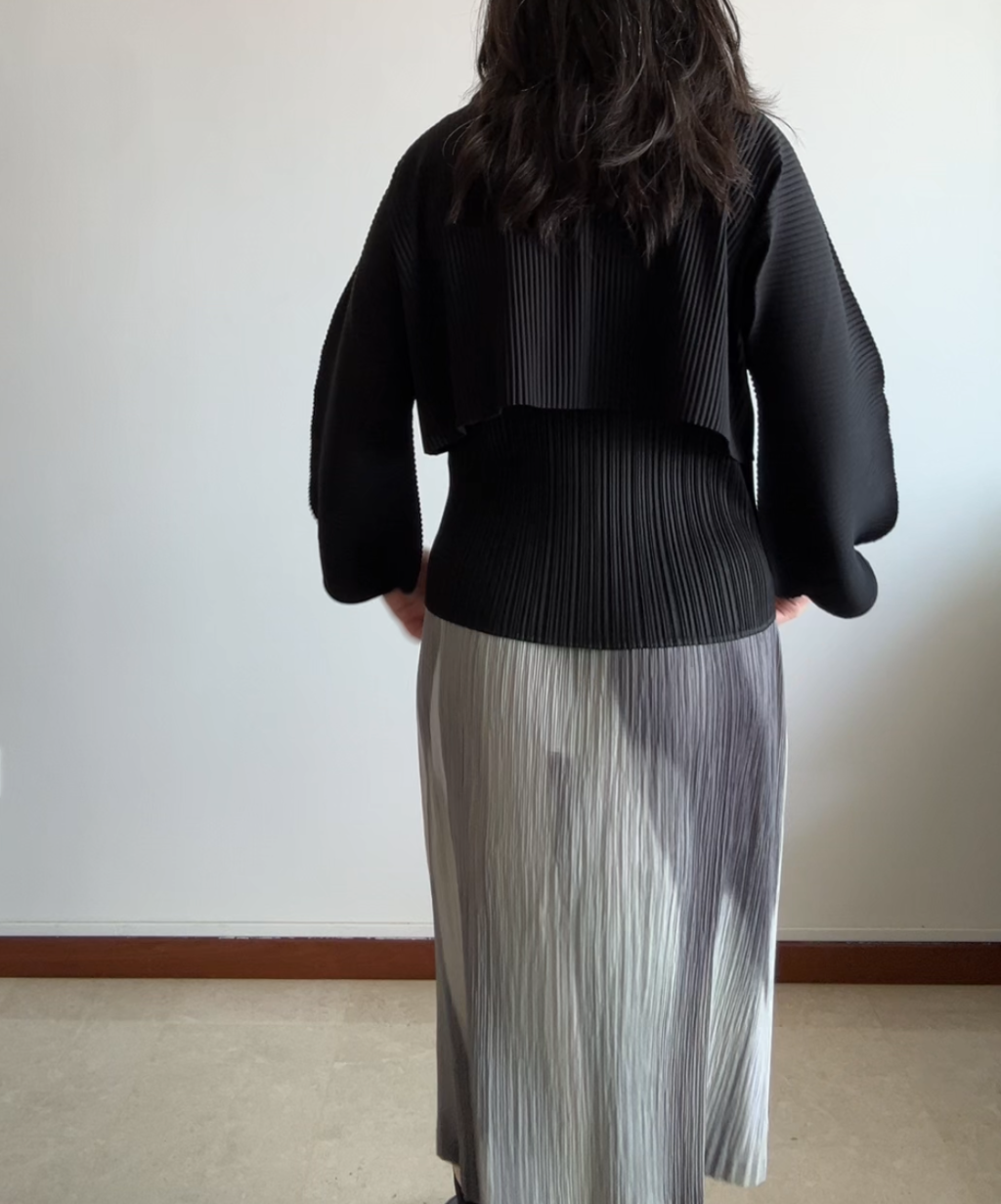 Issey Miyake Gradient Print Pleated Skirt