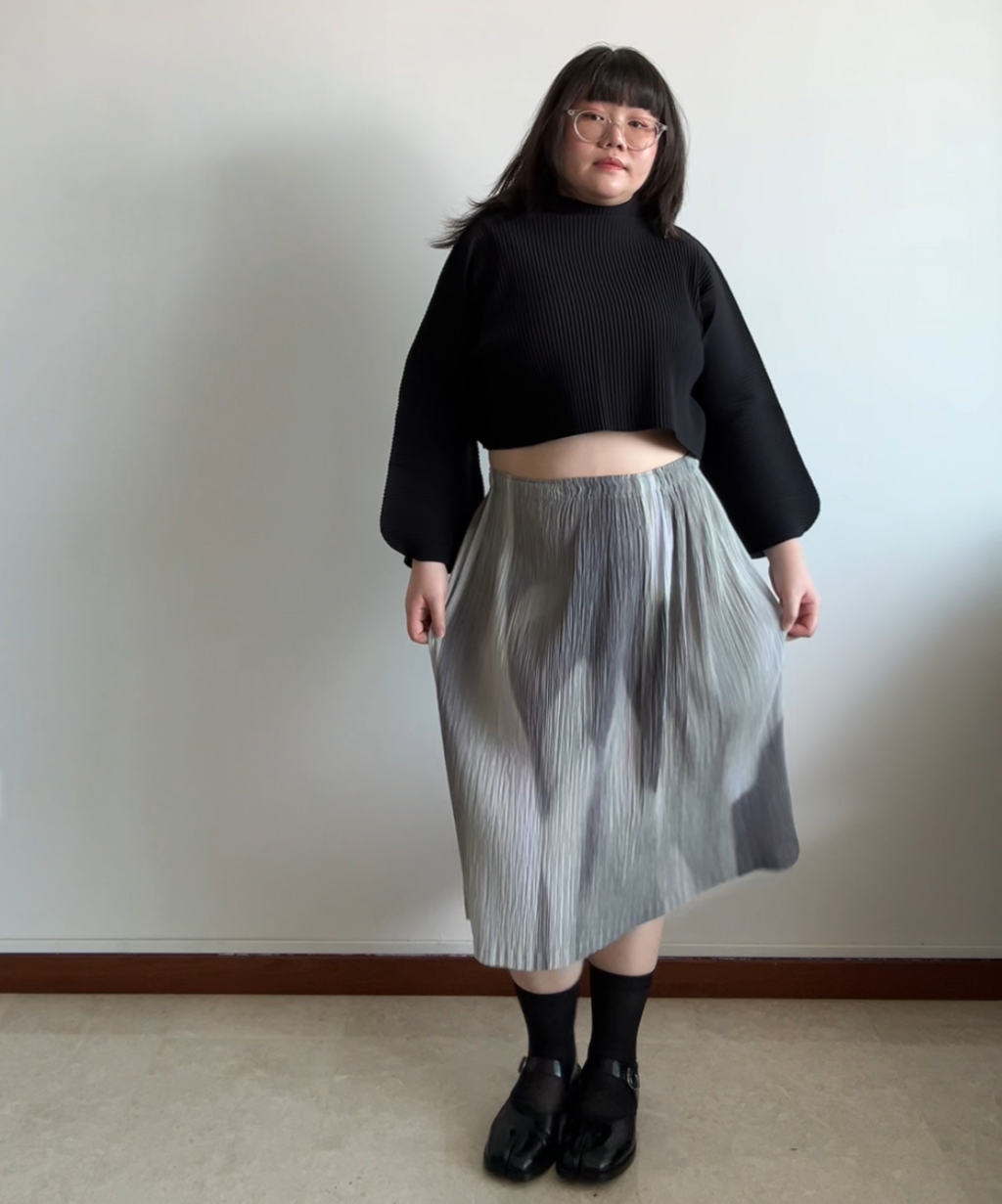 Issey Miyake Gradient Print Pleated Skirt