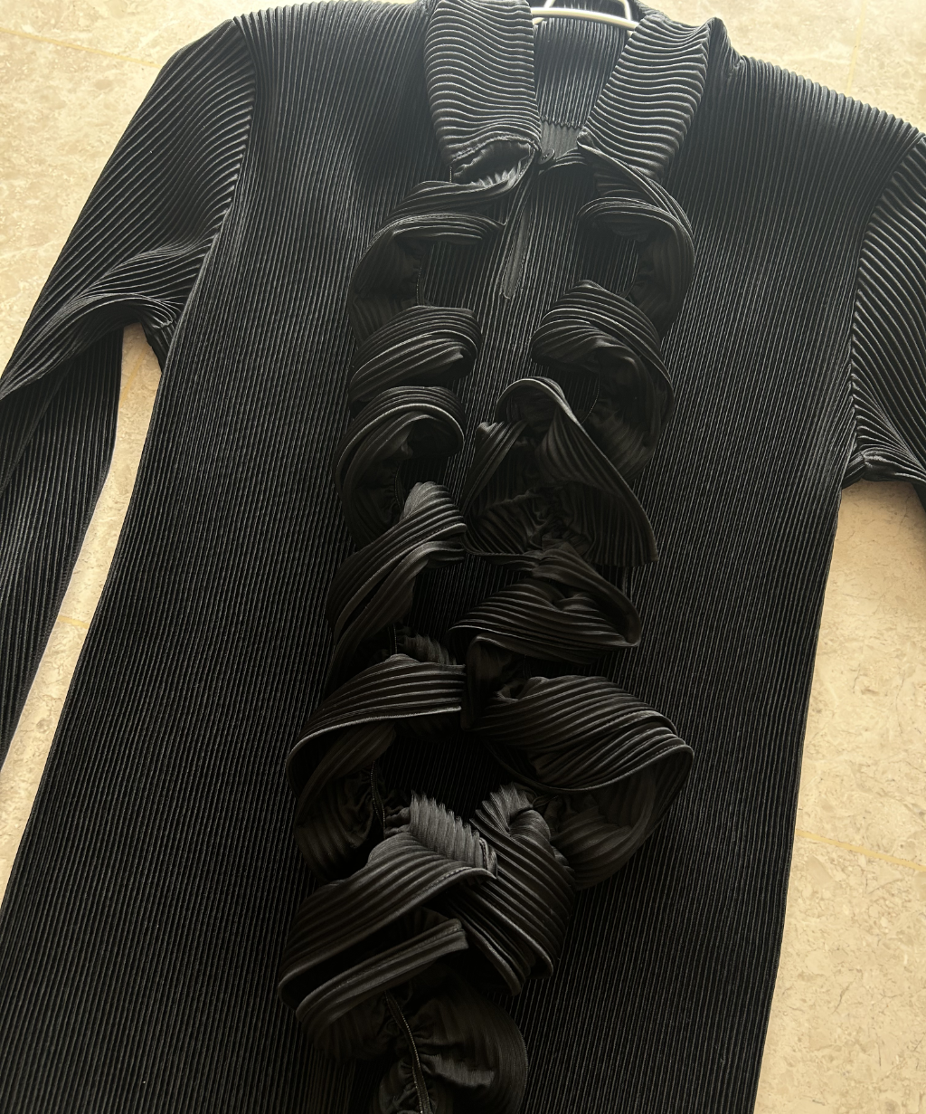 Issey Miyake Twirly Collar Pleated Blouse