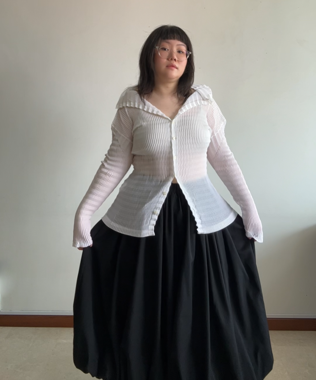 Issey Miyake High Neck White Cardigan