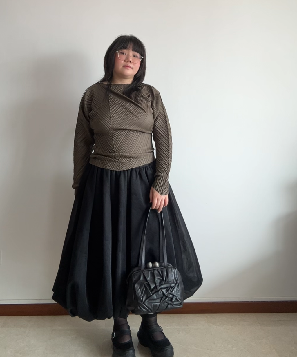 Issey Miyake 80s Asymmetrical Pleated Top