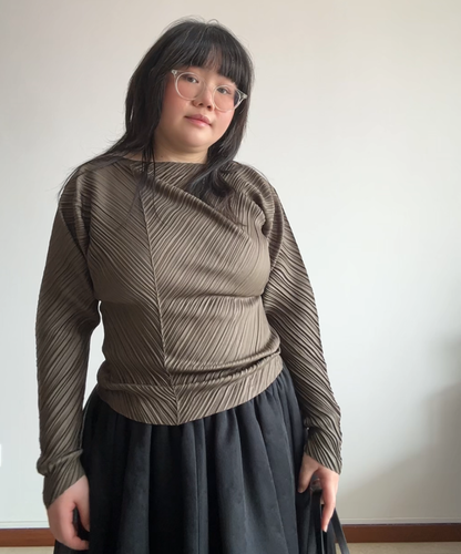 Issey Miyake 80s Asymmetrical Pleated Top