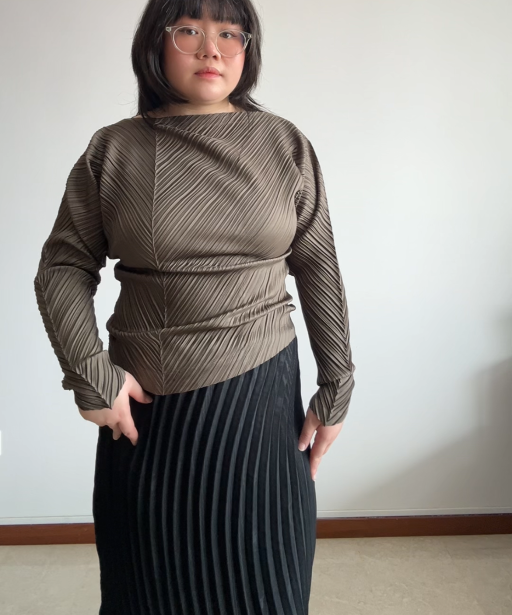 Issey Miyake 80s Asymmetrical Pleated Top
