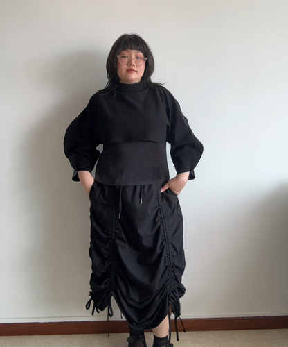 Issey Miyake APOC INSIDE 2-way Reversible Gradient Cropped Pullover