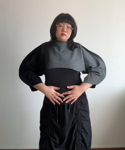 Issey Miyake APOC INSIDE 2-way Reversible Gradient Cropped Pullover