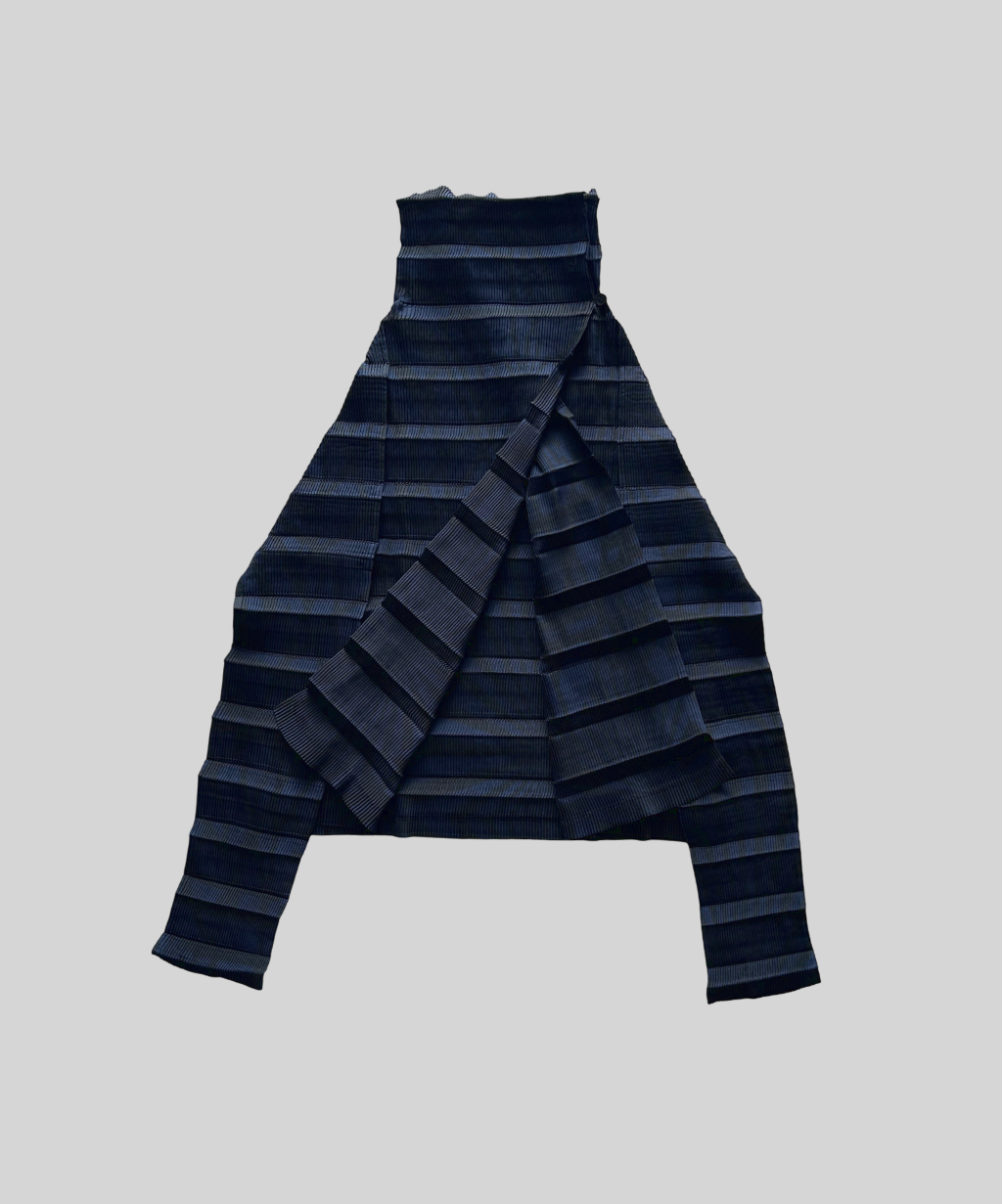 Issey Miyake Fete Stacked Pleats High Neck  2-way Cardigan