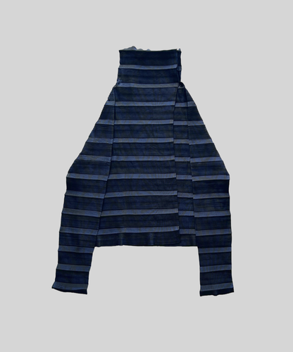 Issey Miyake Fete Stacked Pleats High Neck  2-way Cardigan