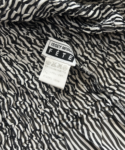 Issey Miyake Fete Ruched Striped Cardigan