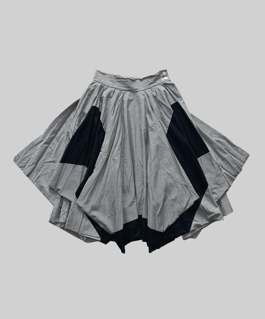 Issey Miyake 2010s Striped Panel Circle Skirt / Poncho