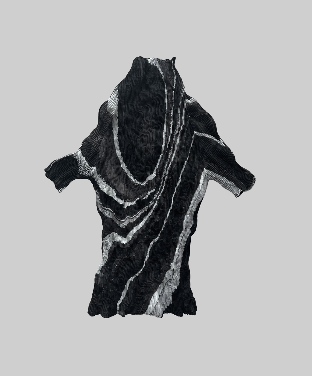 Issey Miyake Chiffon Twist Pleats Milky Way Print Top
