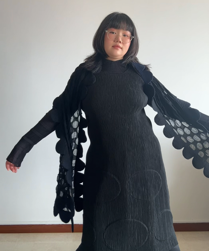 Issey Miyake Fete Midnight Dot Sheer Scarf