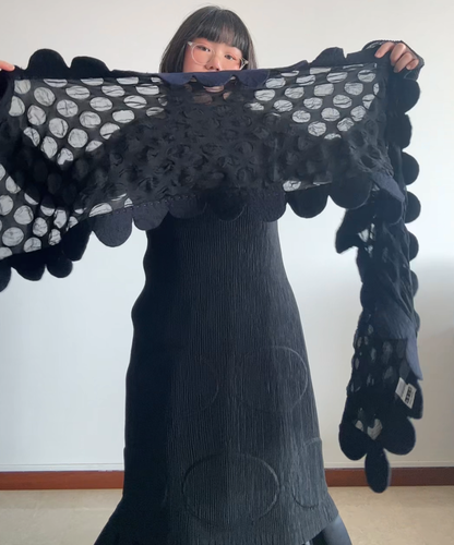Issey Miyake Fete Midnight Dot Sheer Scarf