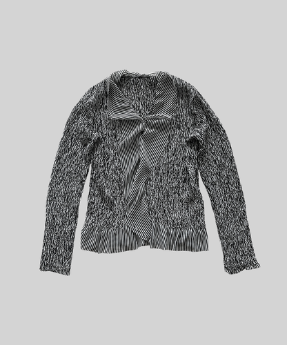 Issey Miyake Fete Ruched Striped Cardigan