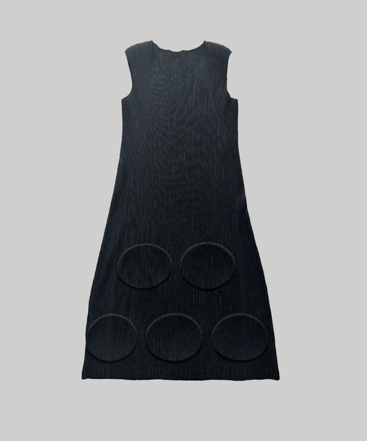 Issey Miyake White Label Pixel Dot Pleats Sleeveless Dress