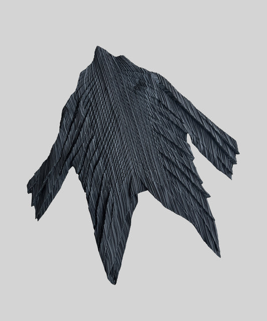 Issey Miyake White Label Arrow Pleats 3/4 Sleeve Top