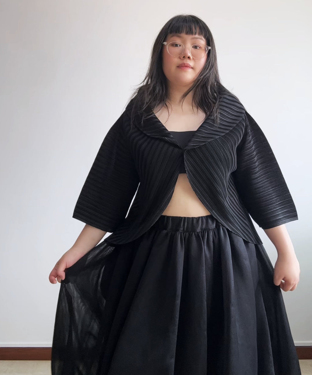 Pleats Please Circular Pleated Cardigan