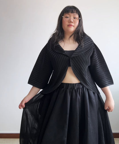 Pleats Please Circular Pleated Cardigan