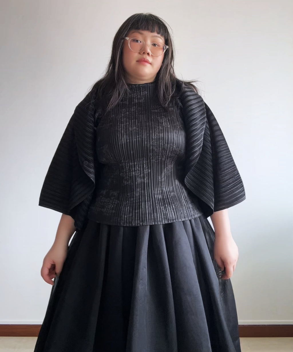 Pleats Please Circular Pleated Cardigan