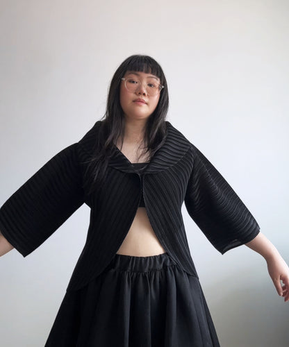 Pleats Please Circular Pleated Cardigan