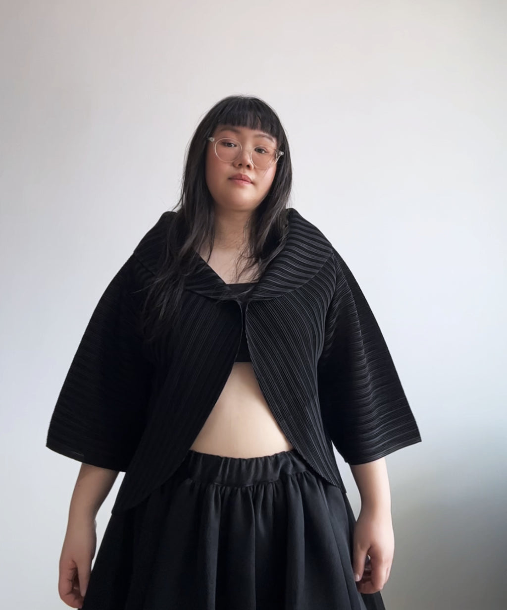 Pleats Please Circular Pleated Cardigan