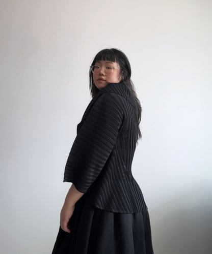 Pleats Please Circular Pleated Cardigan