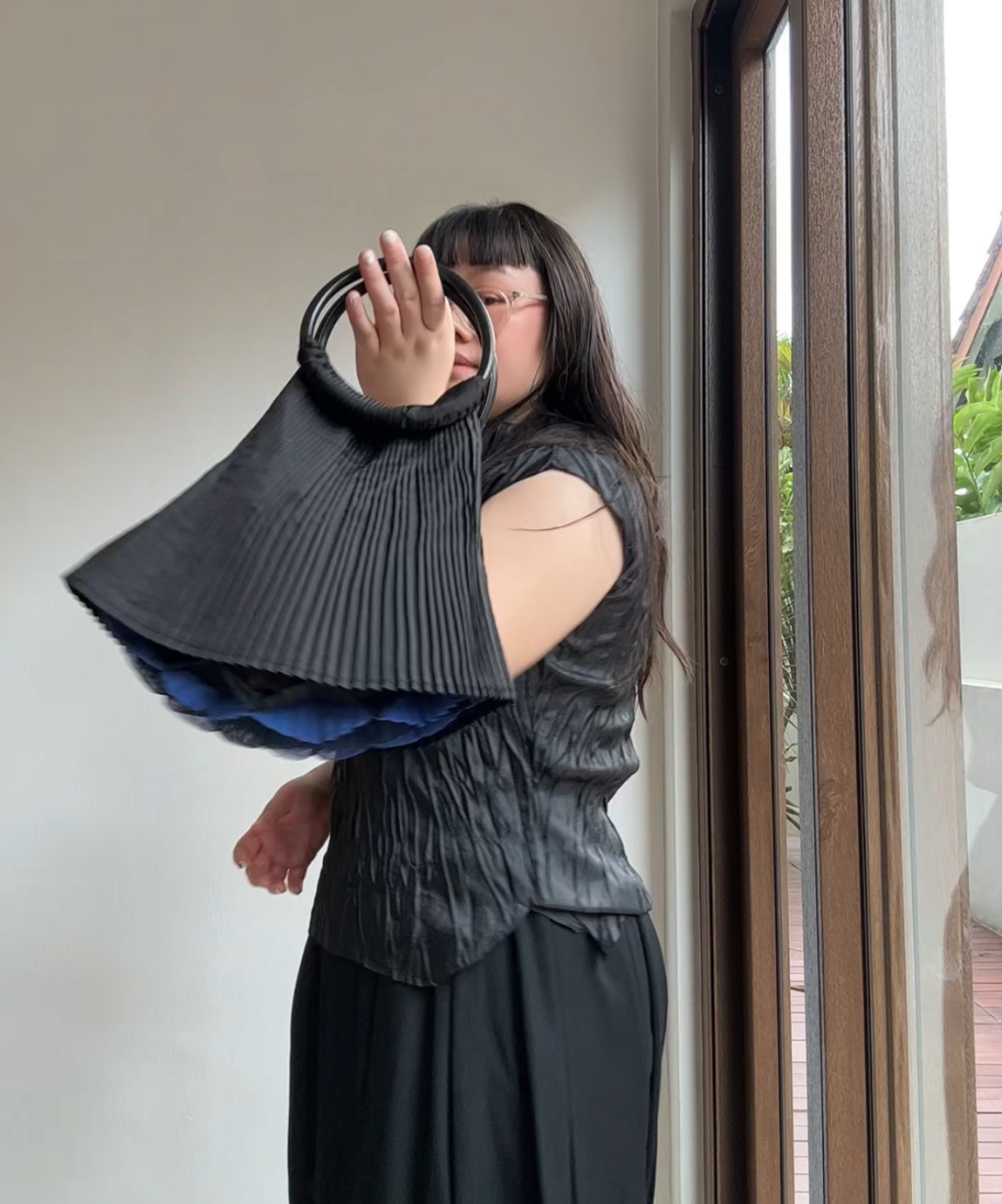 Pleats Please O Ring Pleated Handbag