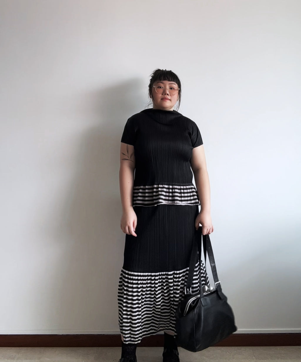 Kawa-kawa kisslock adjustable strap leather shoulder bag